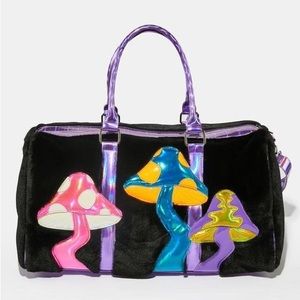 Dollskill faux fur holographic mushroom bag
